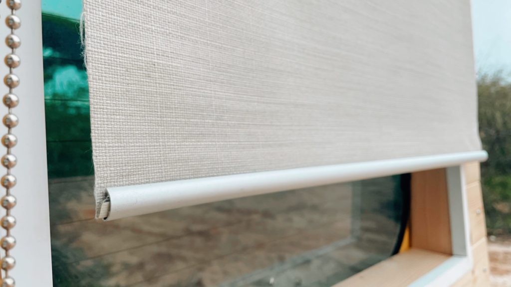 Privacy curtains are blackout and insulating. Privacy curtains are blackout and insulating.