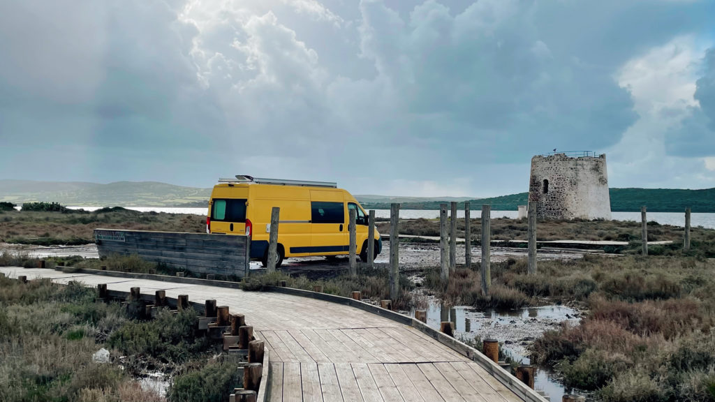 Sometimes van life sucks, parking alone in the cold in Sardinia