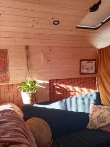 Inside camper Fien Travelling in a Van